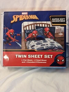 Marvel SpiderMan Twin Sheet Set - 3 Piece Set - Picture 1 of 2