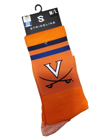 Virginia Cavaliers Socks Premium Strideline Crew University NCAA Athletic Wear Cover
