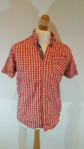 Blue Inc Blend The World Men's Short Sleeve Red Check Shirt Size Large - Picture 1 of 10