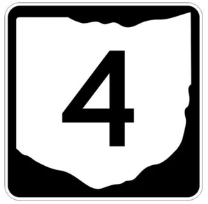 Ohio State Route 4 Aufkleber R7196 Autobahnschild Straßenschild Aufkleber - Bild 1 von 1