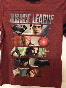 justice league t shirt size medium dark burgandy color. new - Picture 1 of 3