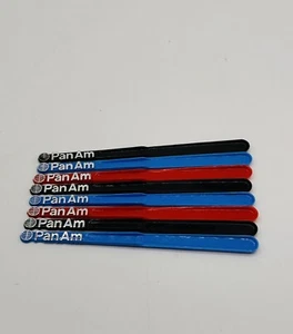Lot of 8 Vintage Pan Am Swizzle Sticks Airline Drink Stirs Blue Red Black - Picture 1 of 4