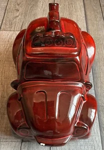 VTG Doranne of California Cookie Jar Volkswagen VW Baja Bug Beetle Car Red Black - Picture 1 of 12