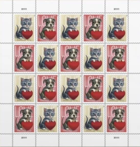 US Love Kitty Puppy Forever Sheet of 20 stamps MNH 2023 Ships 19 Jan 2023 - Picture 1 of 1