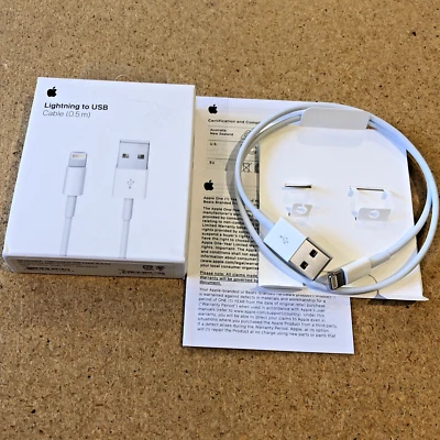 Genuine Apple Lightning to USB Cable (0.5m) for iPhone iPad Beats Airpods A1511 - Image 1 of 4