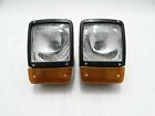 JCB BACKHOE DUMPERS FRONT HEADLIGHT WITH H4 BULB &amp; INDICATOR ASSEMBLY PAIR (code