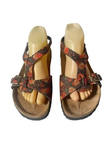 Birki’s by Birkenstock Mujer Cuentas Imitación Cuero Naranja Marrón Talla EUR 40/US 9 - Imagen 1 de 8