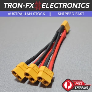 XT60 Cable Splitter 14AWG Silicone 1 Male to 3 Female - Picture 1 of 4