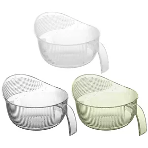1x Multi Use Rice Washing Vegetable Fruit Strainer Bowl Rice Washer Bowl - Picture 1 of 15