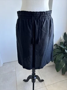 Womens Emerge Skirt Size 10 Black Elastic Waist Drawstring W/ Pockets - Picture 1 of 7
