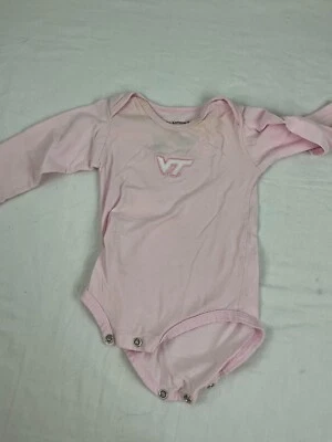Creative Knitwear Baby Girl Virginia Tech One Piece Bodysuit Size 0-3Months Pink - Image 1 of 3