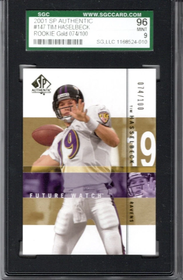 2001 TIM HASSELBECK SP Authentic #147 GOLD #74/100 Rookie SGC 9 - Image 1 of 1