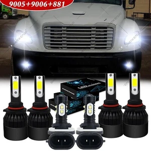 For Freightliner M2 106 2011-2017 Front LED Headlight Hi/Low+Fog Light Bulbs Kit - Picture 1 of 14