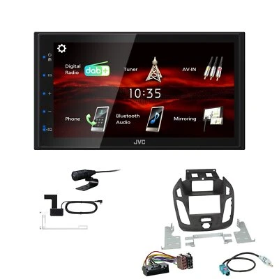 JVC Bluetooth Autoradio für Ford Tourneo Transit Connect schwarz mit Display - Bild 1 von 4