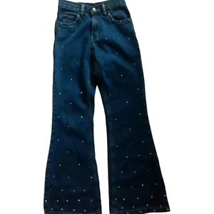 Vintage junge Mädchen Old Navy blau Strass Schlagjeans Gr. 7 (W22 in26 Länge 35) 01 - Bild 1 von 10