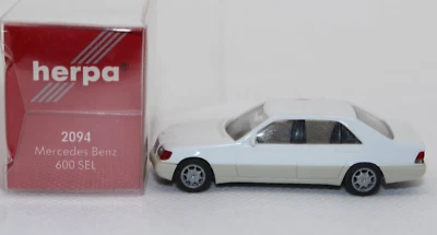 hg4578, Alter Herpa MB Mercedes Benz 600 SEL W140 S-Klasse weiß OVP 1:87 / H0 - Bild 1 von 4