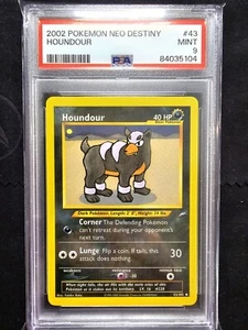 PSA 9 Houndour - 43/105 2002 Neo Destiny Unlimited Rare Pokemon Card - Picture 1 of 2