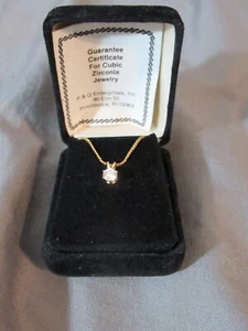 Collar solitario tono oro circonita cúbica tono dorado - Imagen 1 de 4
