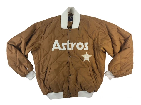 Vintage Houston Astros MLB Cooperstown Majestic Authentic Bomber Jacket Size XL Cover