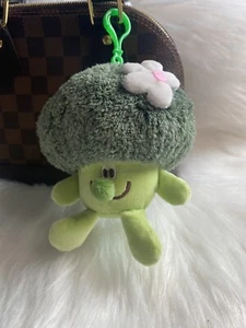 Broccoli Pompom Bag Charm Keychain Car Key Fob Plush Gift Cute New Handmade - Picture 1 of 4
