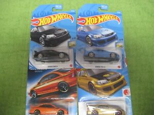 Lot Of 4 Different Hot Wheels Honda Civic SI Diecasts Please Read!