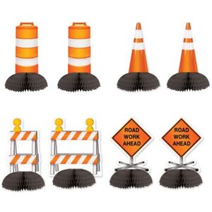 Construction Mini Centerpieces 8 Pack 5" Paper Birthday Party Table Decoration