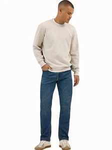 Pantalones de mezclilla Lee Comfort elásticos para hombre pierna recta calce regular azul oscuro NUEVOS 38X30 - Imagen 1 de 8