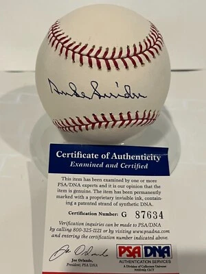 Duke Snider Autographed Signed Baseball Dodgers PSA/DNA - Image 1 of 4