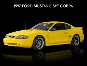 1997 Ford Mustang SVT Cobra in Yellow NEW Sign 24 x 30" USA STEEL - Picture 1 of 1