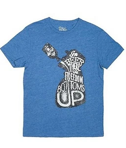 NWT LUCKY BRAND Sailor Drinking Tee-In Beer there is Freedom Bottoms up-Medium - Picture 1 of 2
