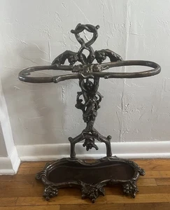 Vintage viktorianischer Stockschirmständer, Gusseisen Coalbrookdale Manier Weinrebe - Bild 1 von 16