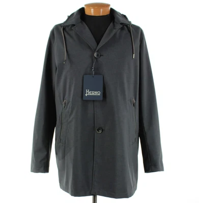 Herno NWT Polyester Hooded Jacket Size 54 (XL US) In Solid Gray - Image 1 of 4