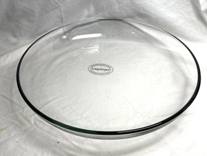 Vintage Longaberger Clear Glass Shallow Serving Bowl 12" - Picture 1 of 3