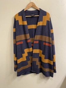 Pendleton Women’s Sz XL Imnaha Open Long Cotton Wool Southwest Aztec Cardigan - Picture 1 of 16