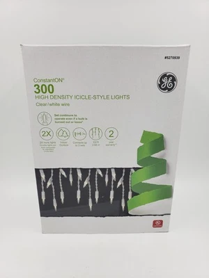 GE ConstantON 300 luces de alta densidad estilo hielo transparentes con cable blanco #5270939 Foto 1 de 4