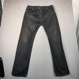 Levis 551 Jeans Mens 36x34 Black Denim Button Fly 5-Pocket Straight Leg Red Tab - Picture 1 of 10