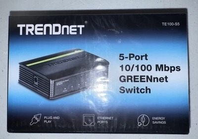 New TRENDnet Green TE100-S5/A Fast Ethernet 5-Port External Switch 10/100 Mbps - Image 1 of 3