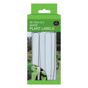 Garland Plant Labels Plastic White Outdoor Pack of 50 Durable 13cm (5") - Imagen 1 de 2