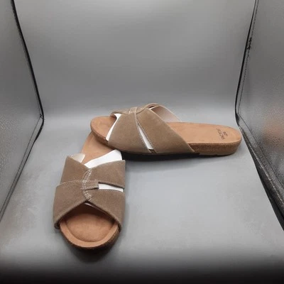 Sandalias Earth Origins Lexi para mujer 8,5 M marrón gamuza deslizable A239 Foto 1 de 4