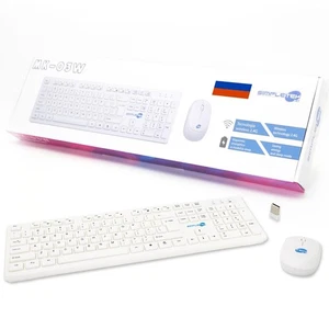 Kit Maus Und Tastatur Wireless Russisches Layout Weiß - Afbeelding 1 van 6