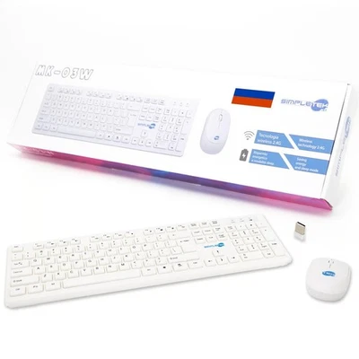 Kit Mouse And Keyboard Wireless Layout Russian White Kit Set M&K Russian_ - Image 1 of 4