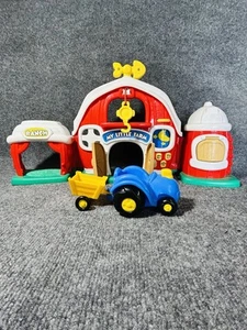 Keenway My Little Farm Ranch Toy Play Set Sounds Wind Up Hook Red Barn Tractor - Picture 1 of 15