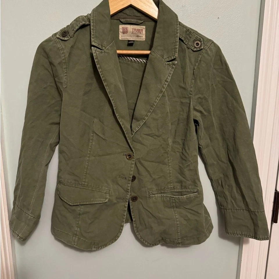Volcom Scout Olive Green Military style Blazer Sz SP - Image 1 of 4