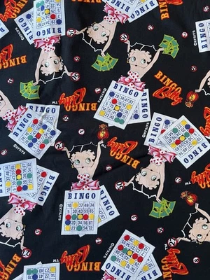 4 yardas Vintage Bingo BETTY BOOP Tela 100% Algodón Hearst Fleischer Juego de Juego Foto 1 de 3