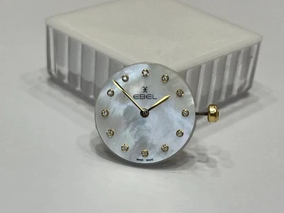 Movimiento esfera diamante Ebel y cuarzo corona oro 18K Cal.E61031 hecho en Suiza funcionando Foto 1 de 4