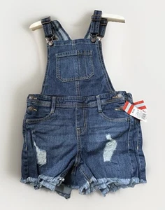 NWT Cat & Jack Girl’s Blue Jean Shortalls Shorts Overalls Size M 7/8 NWT - Picture 1 of 3