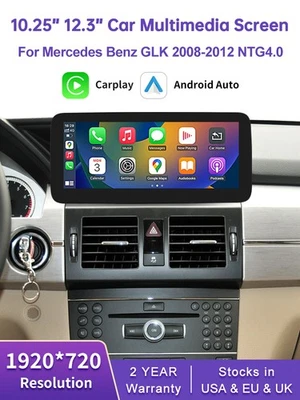 For Benz GLK Wireless CarPlay 12.3" 10.25" Multimedia Touch Screen 08-12 NTG4.0 - Image 1 of 4