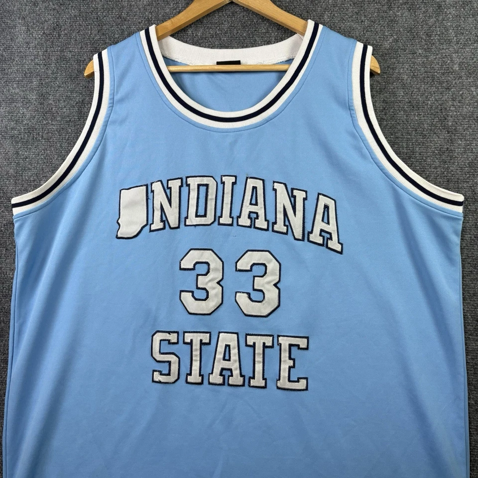 Винтажная мужская футболка STARTER INDIANA STATE Larry Bird 2XL синяя баскетбольная Sycamores - Изображение 1 из 4