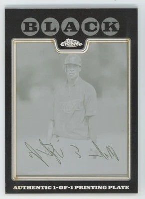 2008 Topps Chrome print plate Black B.J. Upton 1/1 Tampa Bay Rays #134 - Image 1 of 2