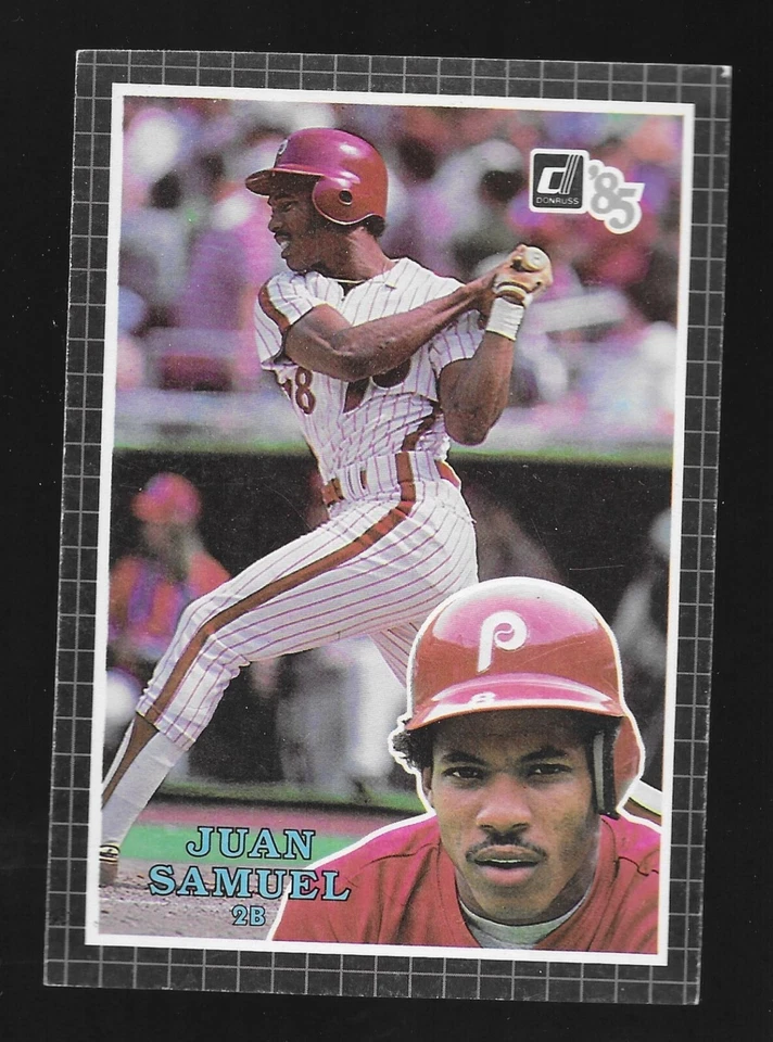 1985 DONRUSS Action All-Star Jumbo 3 1/2"x5" Card # 56 - JUAN SAMUEL -Phils - Image 1 of 1